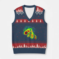 Hurricane Helene V-Neck Knit Sweater Vest Meteorologist Weather Radar Image Storm Chasing - Wonder Print Shop