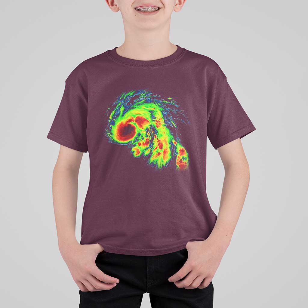 Hurricane Helene T Shirt For Kid Meteorologist Weather Radar Image Storm Chasing - Wonder Print Shop