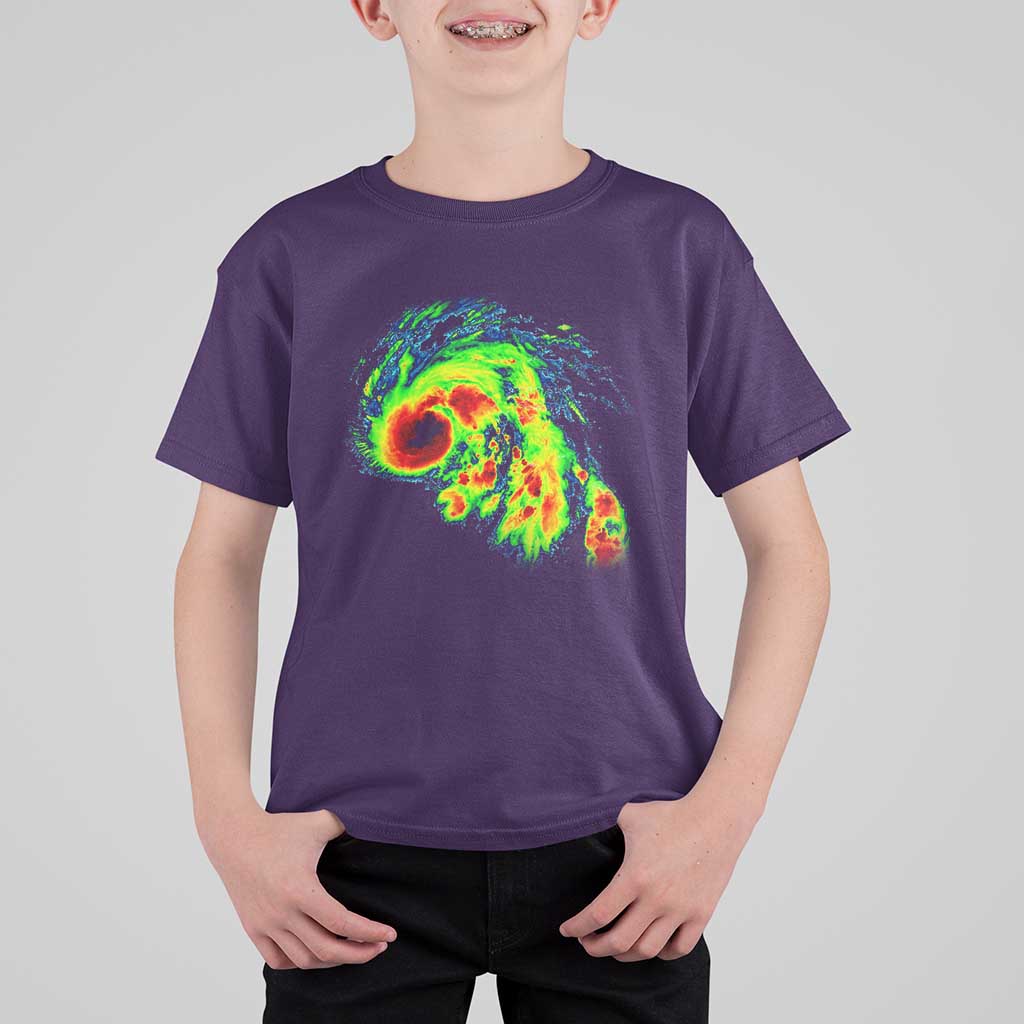 Hurricane Helene T Shirt For Kid Meteorologist Weather Radar Image Storm Chasing - Wonder Print Shop