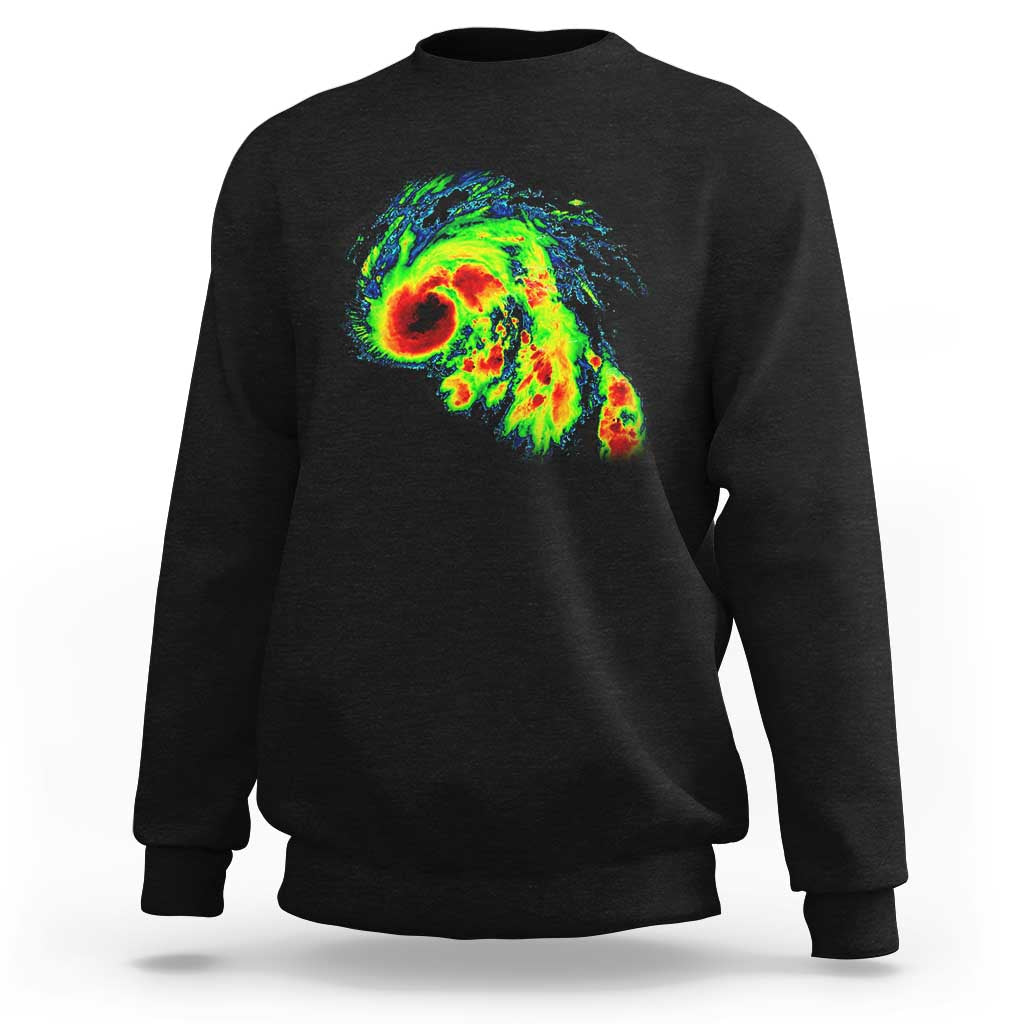 Hurricane Helene Sweatshirt Meteorologist Weather Radar Image Storm Chasing - Wonder Print Shop