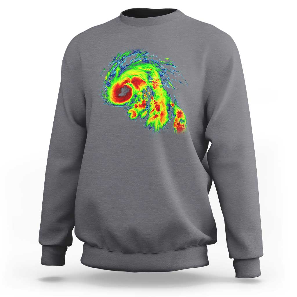 Hurricane Helene Sweatshirt Meteorologist Weather Radar Image Storm Chasing - Wonder Print Shop