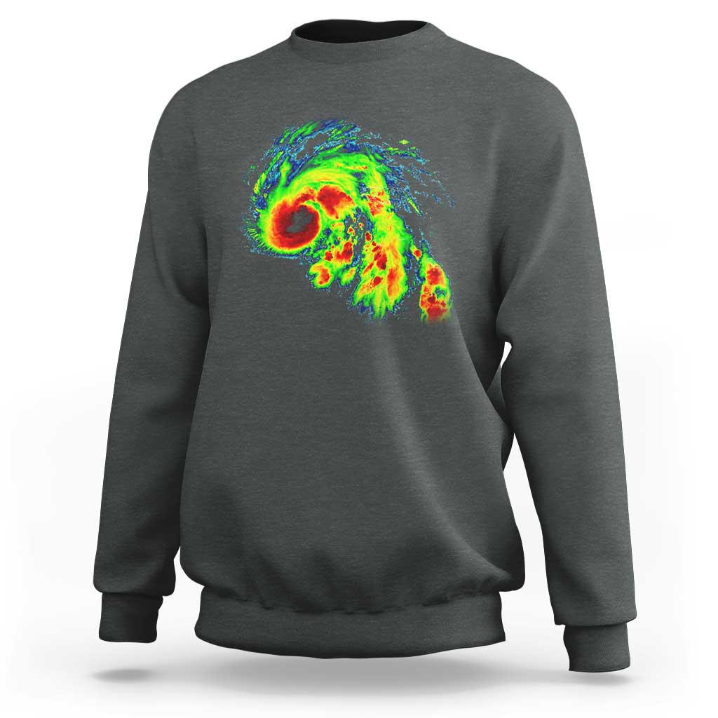 Hurricane Helene Sweatshirt Meteorologist Weather Radar Image Storm Chasing - Wonder Print Shop