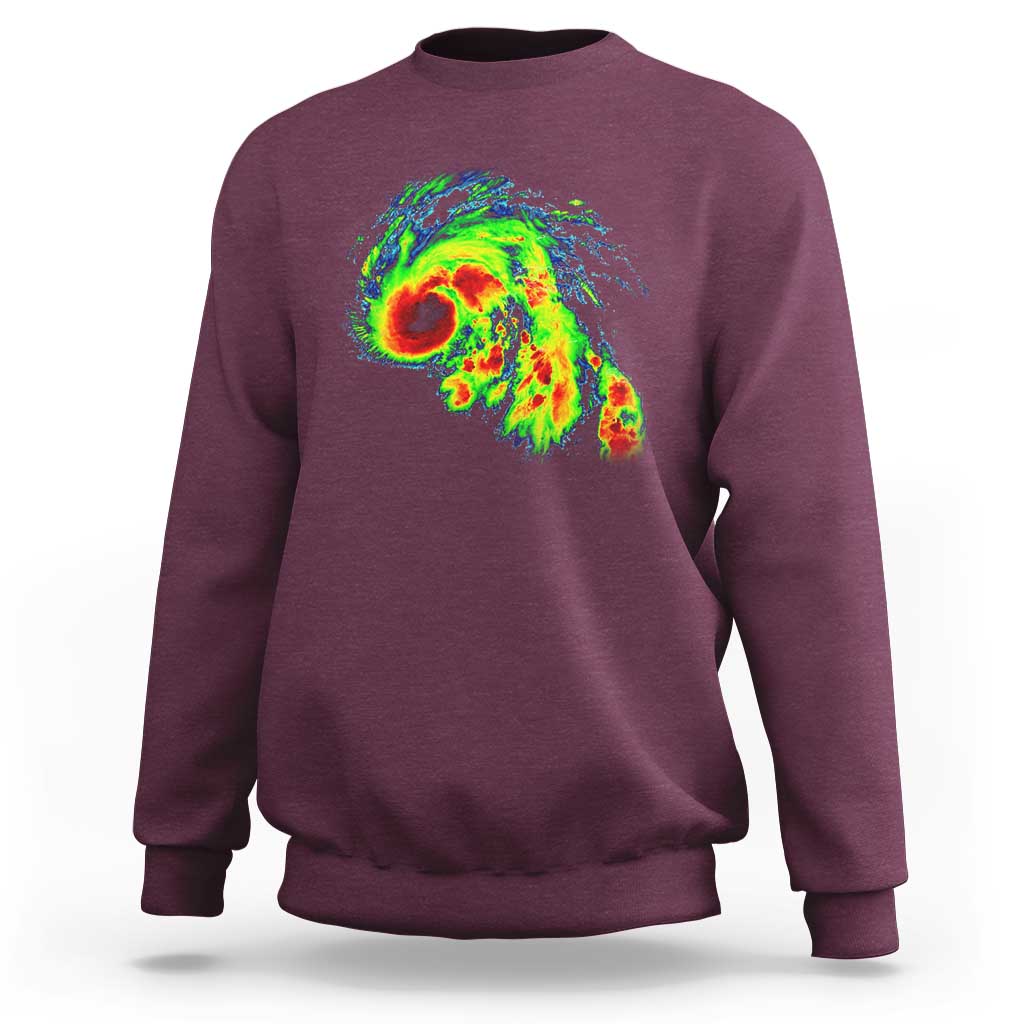 Hurricane Helene Sweatshirt Meteorologist Weather Radar Image Storm Chasing - Wonder Print Shop