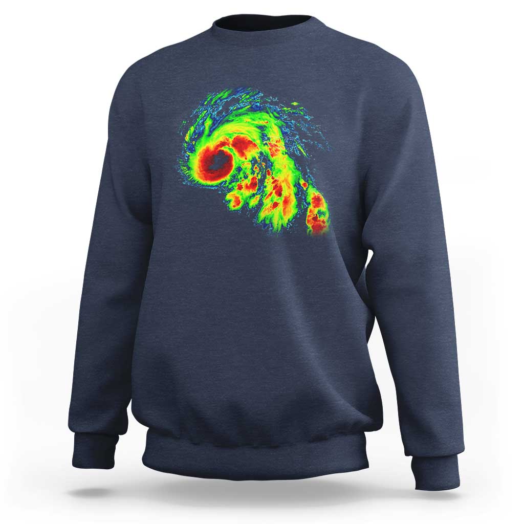 Hurricane Helene Sweatshirt Meteorologist Weather Radar Image Storm Chasing - Wonder Print Shop
