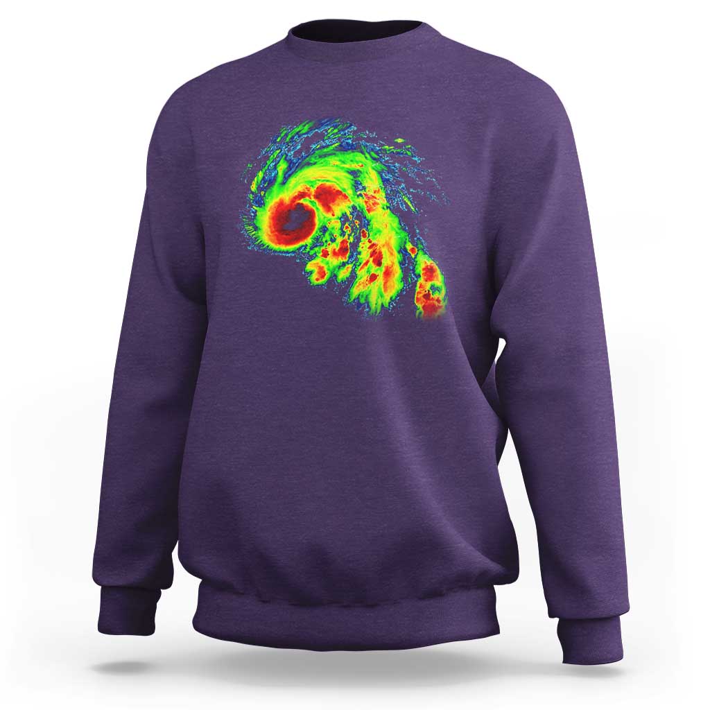 Hurricane Helene Sweatshirt Meteorologist Weather Radar Image Storm Chasing - Wonder Print Shop