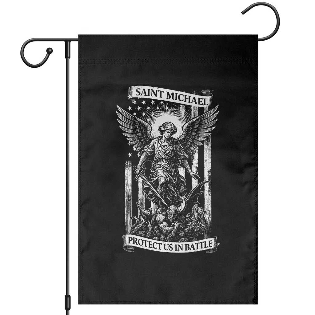 Saint Michael Protect Us In Battle Garden Flag American Flag Catholic Christian Faith - Wonder Print Shop