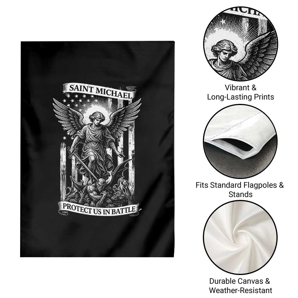 Saint Michael Protect Us In Battle Garden Flag American Flag Catholic Christian Faith - Wonder Print Shop