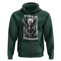 Saint Michael Protect Us In Battle Hoodie American Flag Catholic Christian Faith - Wonder Print Shop
