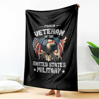 Proud Veteran Of The Military Throw Blanket Veteran's Day Eagle American Flag - Wonder Print Shop