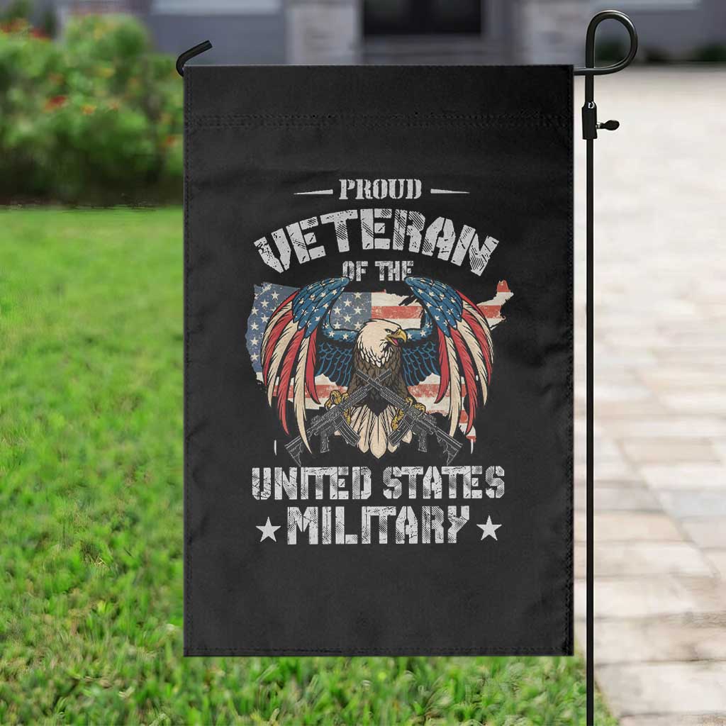 Proud Veteran Of The Military Garden Flag Veteran's Day Eagle American Flag - Wonder Print Shop