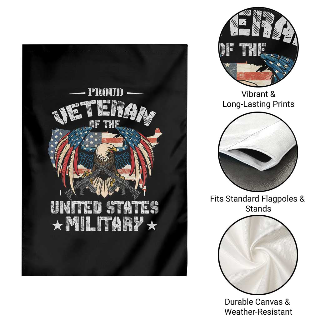 Proud Veteran Of The Military Garden Flag Veteran's Day Eagle American Flag - Wonder Print Shop