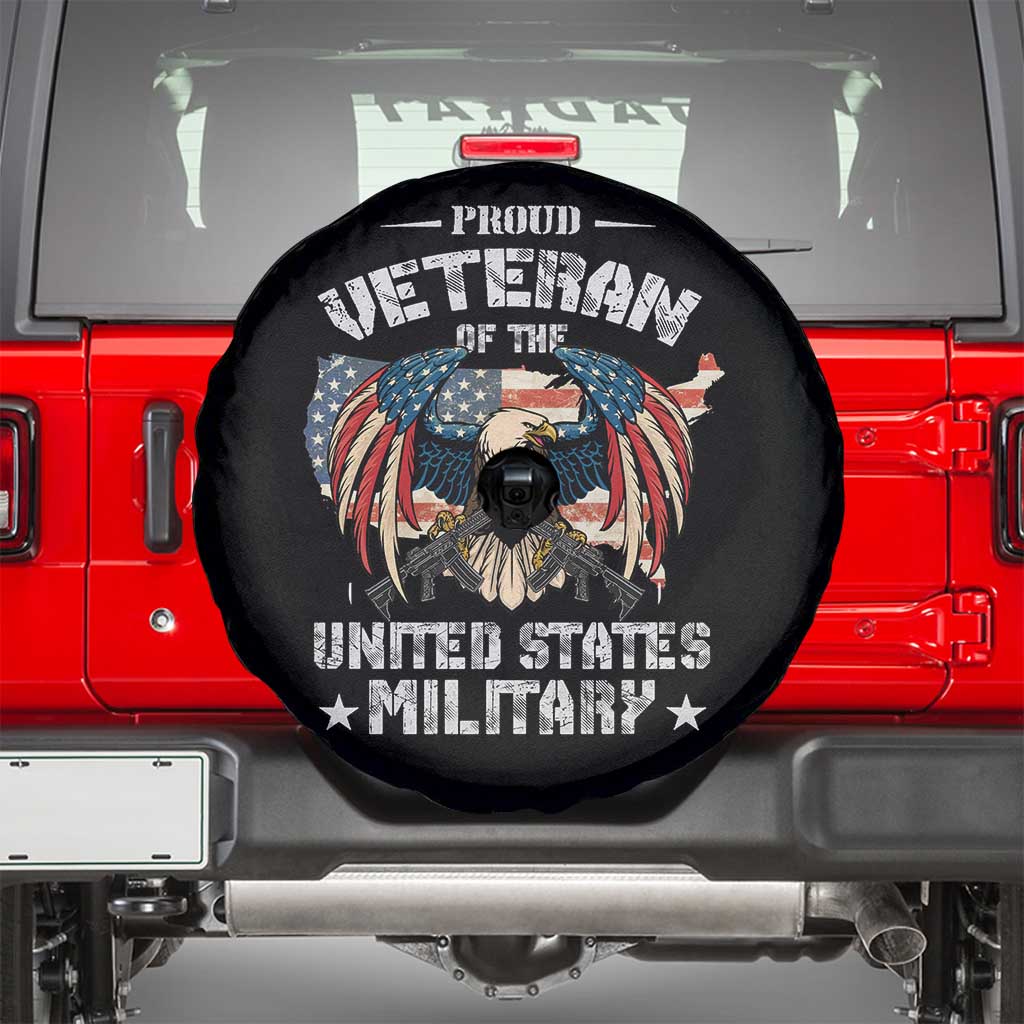 Proud Veteran Of The Military Spare Tire Cover Veteran's Day Eagle American Flag - Wonder Print Shop