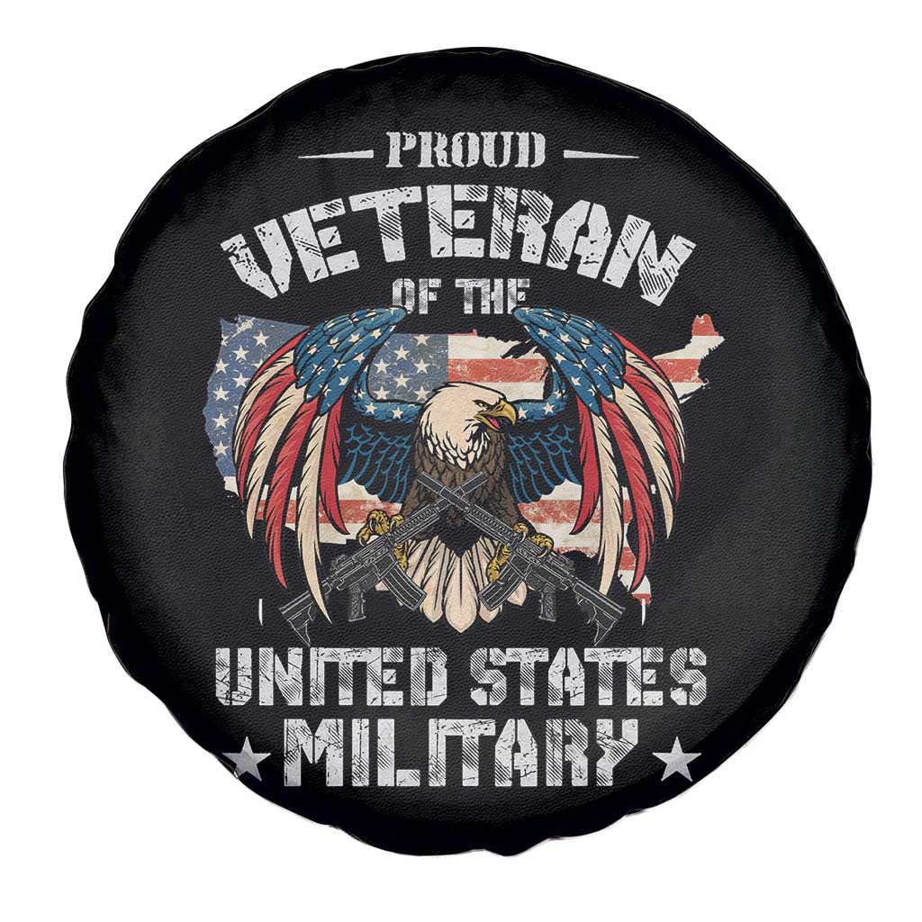 Proud Veteran Of The Military Spare Tire Cover Veteran's Day Eagle American Flag - Wonder Print Shop