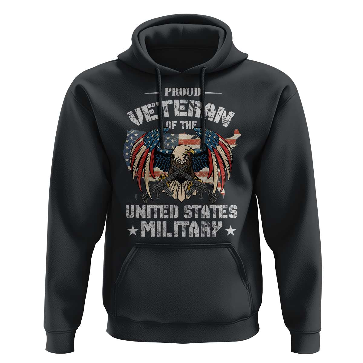 Proud Veteran Of The Military Hoodie Veteran's Day Eagle American Flag - Wonder Print Shop