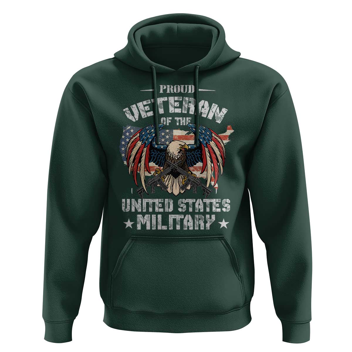 Proud Veteran Of The Military Hoodie Veteran's Day Eagle American Flag - Wonder Print Shop