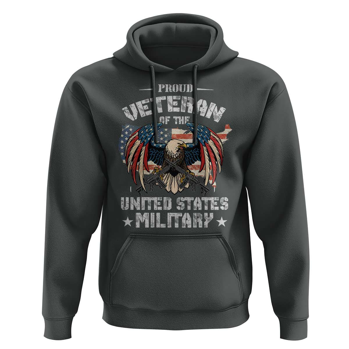 Proud Veteran Of The Military Hoodie Veteran's Day Eagle American Flag - Wonder Print Shop