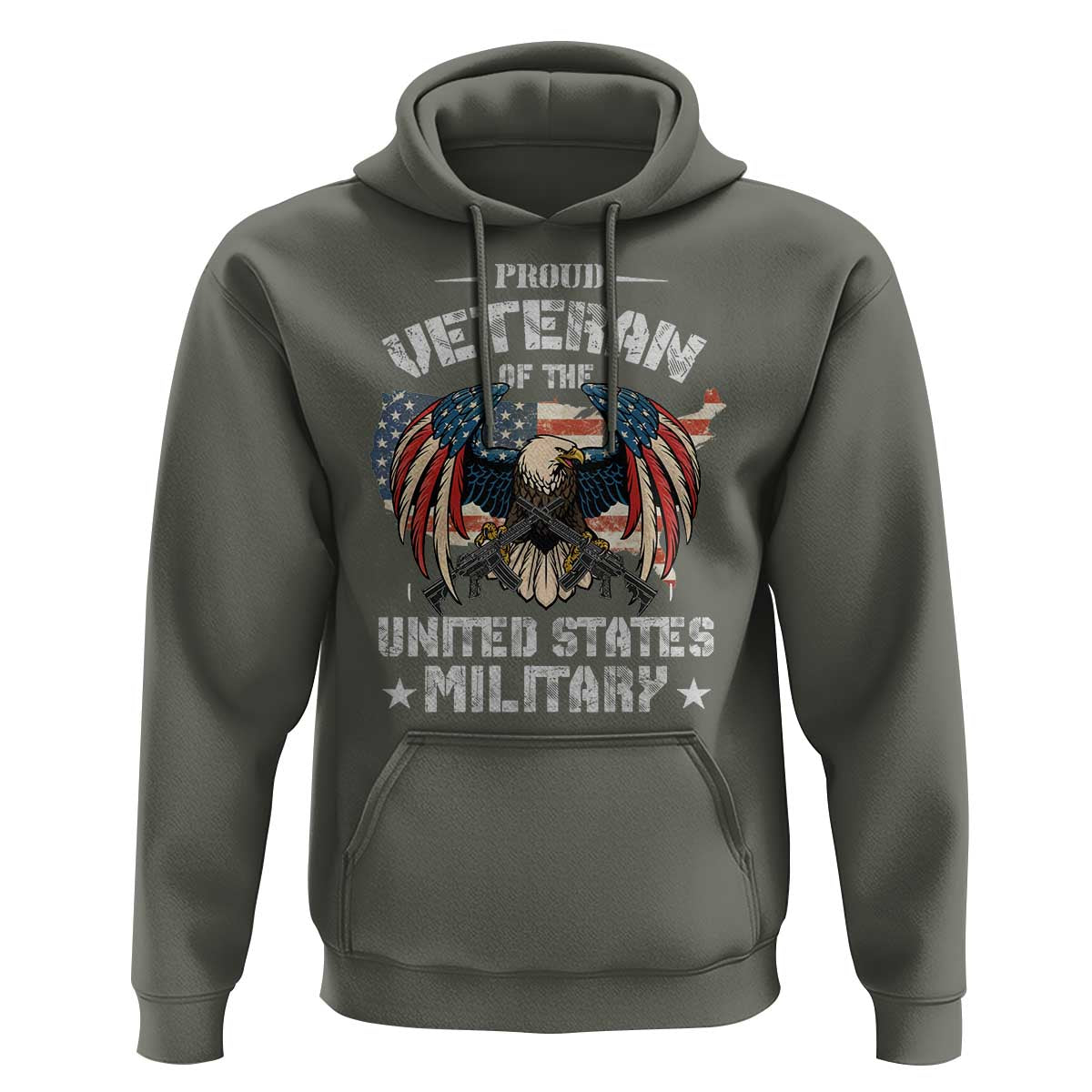 Proud Veteran Of The Military Hoodie Veteran's Day Eagle American Flag - Wonder Print Shop