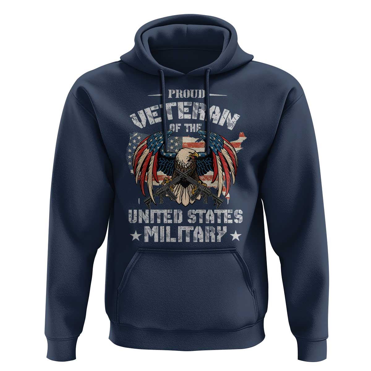 Proud Veteran Of The Military Hoodie Veteran's Day Eagle American Flag - Wonder Print Shop