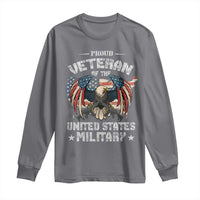 Proud Veteran Of The Military Long Sleeve Shirt Veteran's Day Eagle American Flag - Wonder Print Shop