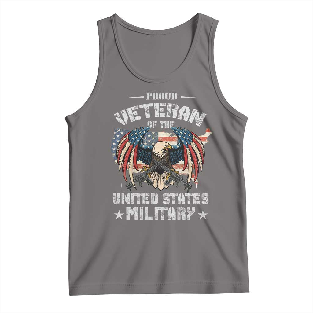 Proud Veteran Of The Military Tank Top Veteran's Day Eagle American Flag - Wonder Print Shop