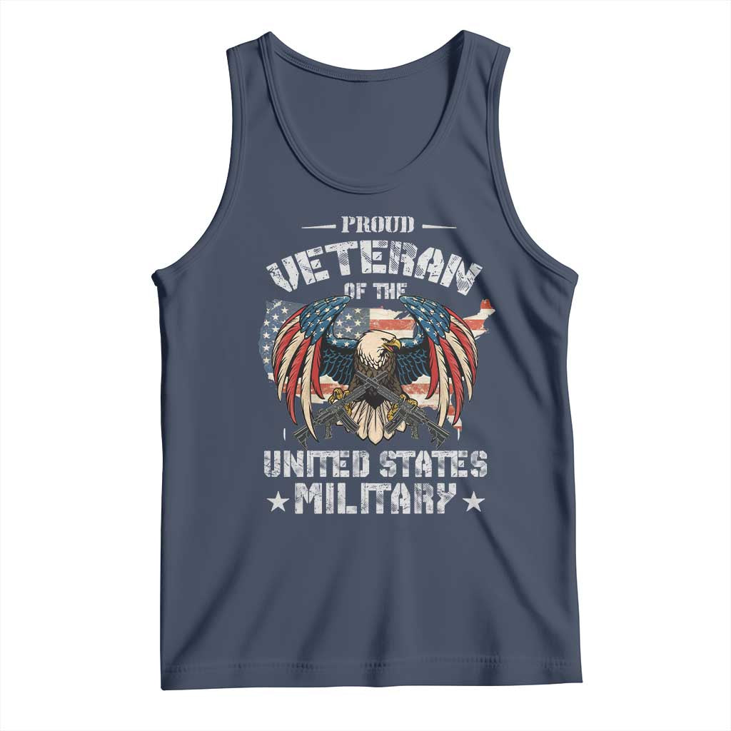 Proud Veteran Of The Military Tank Top Veteran's Day Eagle American Flag - Wonder Print Shop