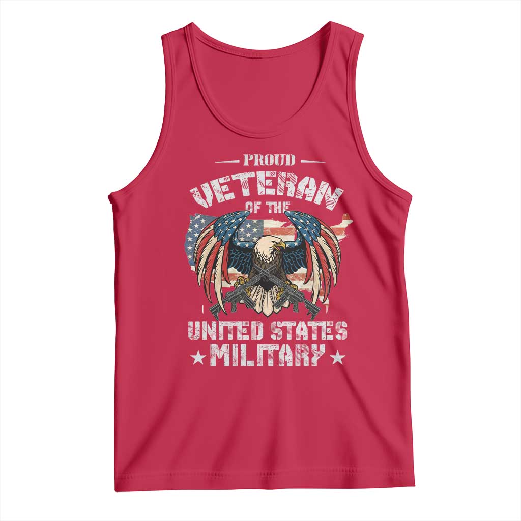 Proud Veteran Of The Military Tank Top Veteran's Day Eagle American Flag - Wonder Print Shop