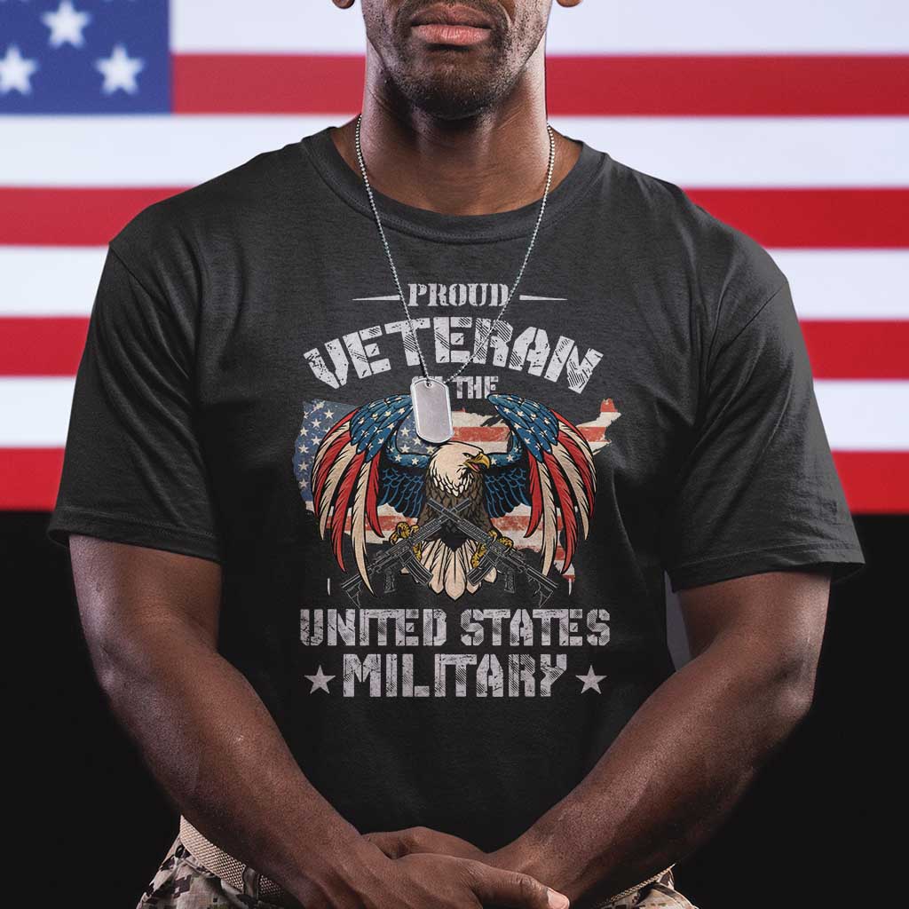 Proud Veteran Of The Military T Shirt Veteran's Day Eagle American Flag TS11