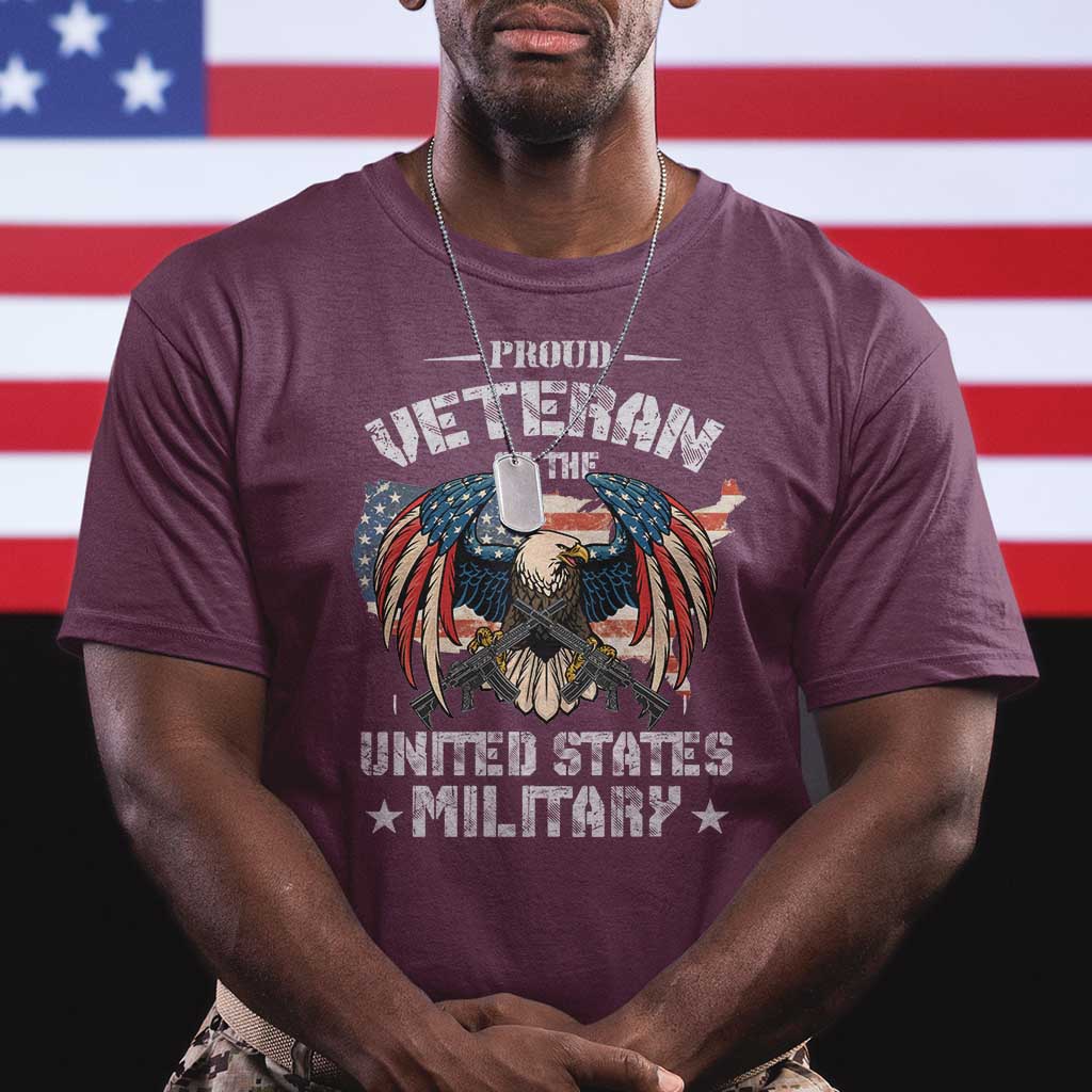 Proud Veteran Of The Military T Shirt Veteran's Day Eagle American Flag TS11