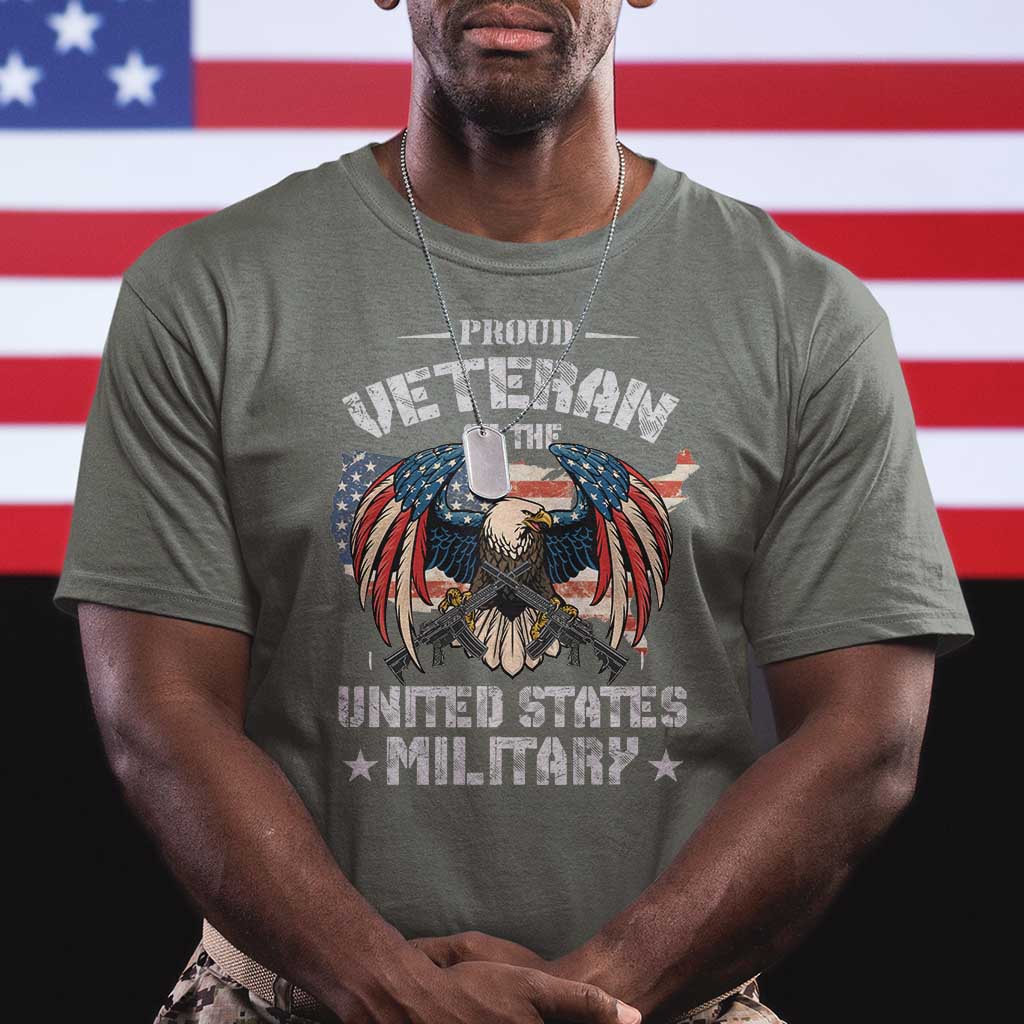 Proud Veteran Of The Military T Shirt Veteran's Day Eagle American Flag TS11