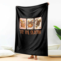 Tis The Season Fall Thanksgiving Throw Blanket American Football Pumpkin Postage Stamps - Wonder Print Shop