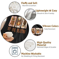 Tis The Season Fall Thanksgiving Throw Blanket American Football Pumpkin Postage Stamps - Wonder Print Shop