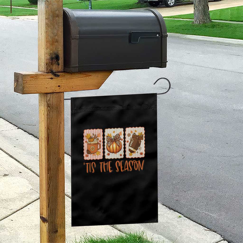 Tis The Season Fall Thanksgiving Garden Flag American Football Pumpkin Postage Stamps - Wonder Print Shop