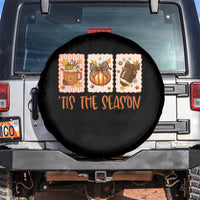 Tis The Season Fall Thanksgiving Spare Tire Cover American Football Pumpkin Postage Stamps - Wonder Print Shop