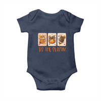 Tis The Season Fall Thanksgiving Baby Onesie American Football Pumpkin Postage Stamps - Wonder Print Shop