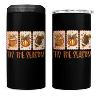 Tis The Season Fall Thanksgiving 4 in 1 Can Cooler Tumbler American Football Pumpkin Postage Stamps - Wonder Print Shop