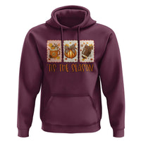 Tis The Season Fall Thanksgiving Hoodie American Football Pumpkin Postage Stamps - Wonder Print Shop