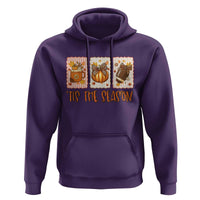 Tis The Season Fall Thanksgiving Hoodie American Football Pumpkin Postage Stamps - Wonder Print Shop
