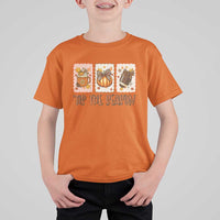 Tis The Season Fall Thanksgiving T Shirt For Kid American Football Pumpkin Postage Stamps - Wonder Print Shop