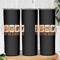 Tis The Season Fall Thanksgiving Skinny Tumbler American Football Pumpkin Postage Stamps - Wonder Print Shop