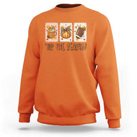 Tis The Season Fall Thanksgiving Sweatshirt American Football Pumpkin Postage Stamps - Wonder Print Shop