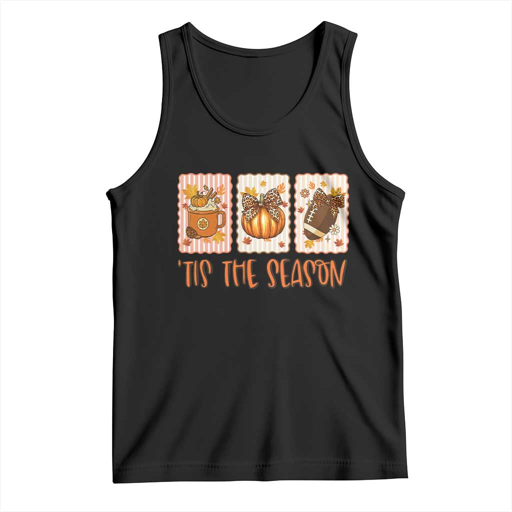 Tis The Season Fall Thanksgiving Tank Top American Football Pumpkin Postage Stamps - Wonder Print Shop