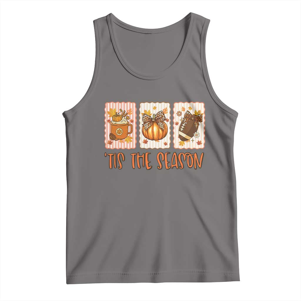 Tis The Season Fall Thanksgiving Tank Top American Football Pumpkin Postage Stamps - Wonder Print Shop