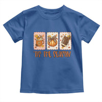 Tis The Season Fall Thanksgiving Toddler T Shirt American Football Pumpkin Postage Stamps - Wonder Print Shop