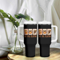 Tis The Season Fall Thanksgiving Tumbler With Handle American Football Pumpkin Postage Stamps - Wonder Print Shop