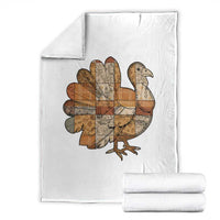 Thanksgiving Vintage Patchwork Gobble Turkey Throw Blanket - Wonder Print Shop