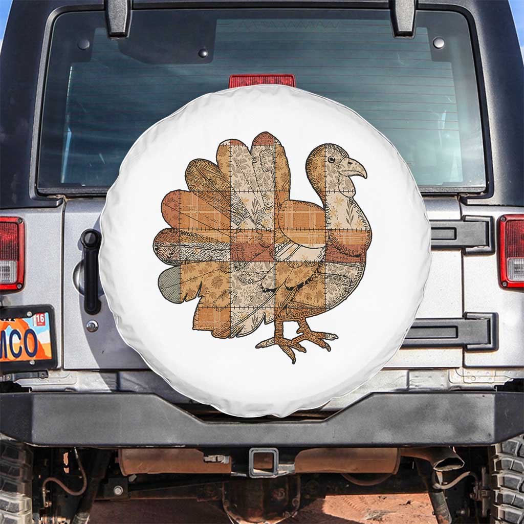 Thanksgiving Vintage Patchwork Gobble Turkey Spare Tire Cover - Wonder Print Shop