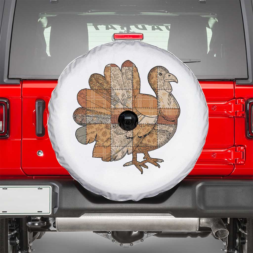 Thanksgiving Vintage Patchwork Gobble Turkey Spare Tire Cover - Wonder Print Shop