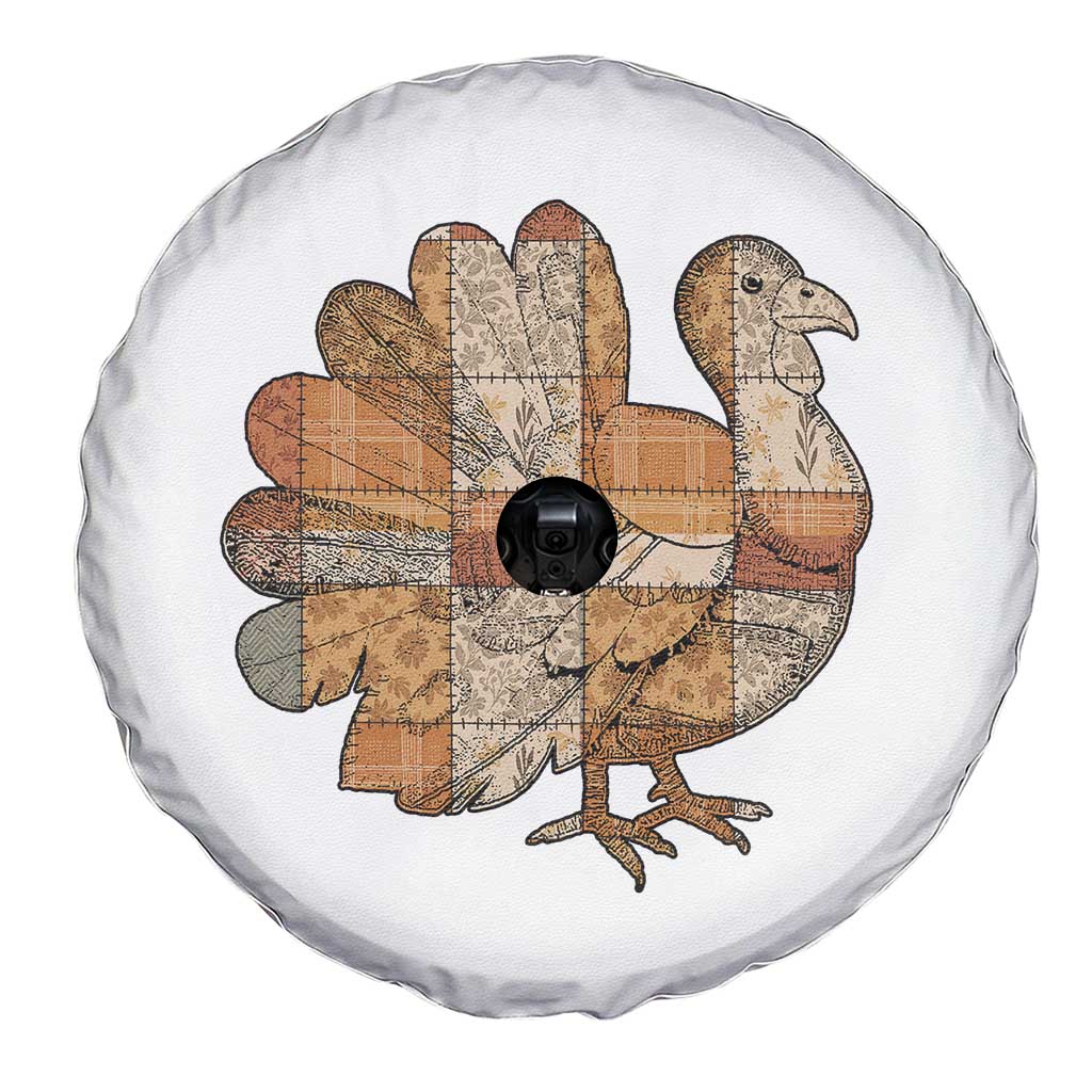 Thanksgiving Vintage Patchwork Gobble Turkey Spare Tire Cover - Wonder Print Shop