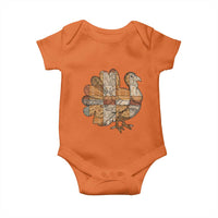 Thanksgiving Vintage Patchwork Gobble Turkey Baby Onesie - Wonder Print Shop