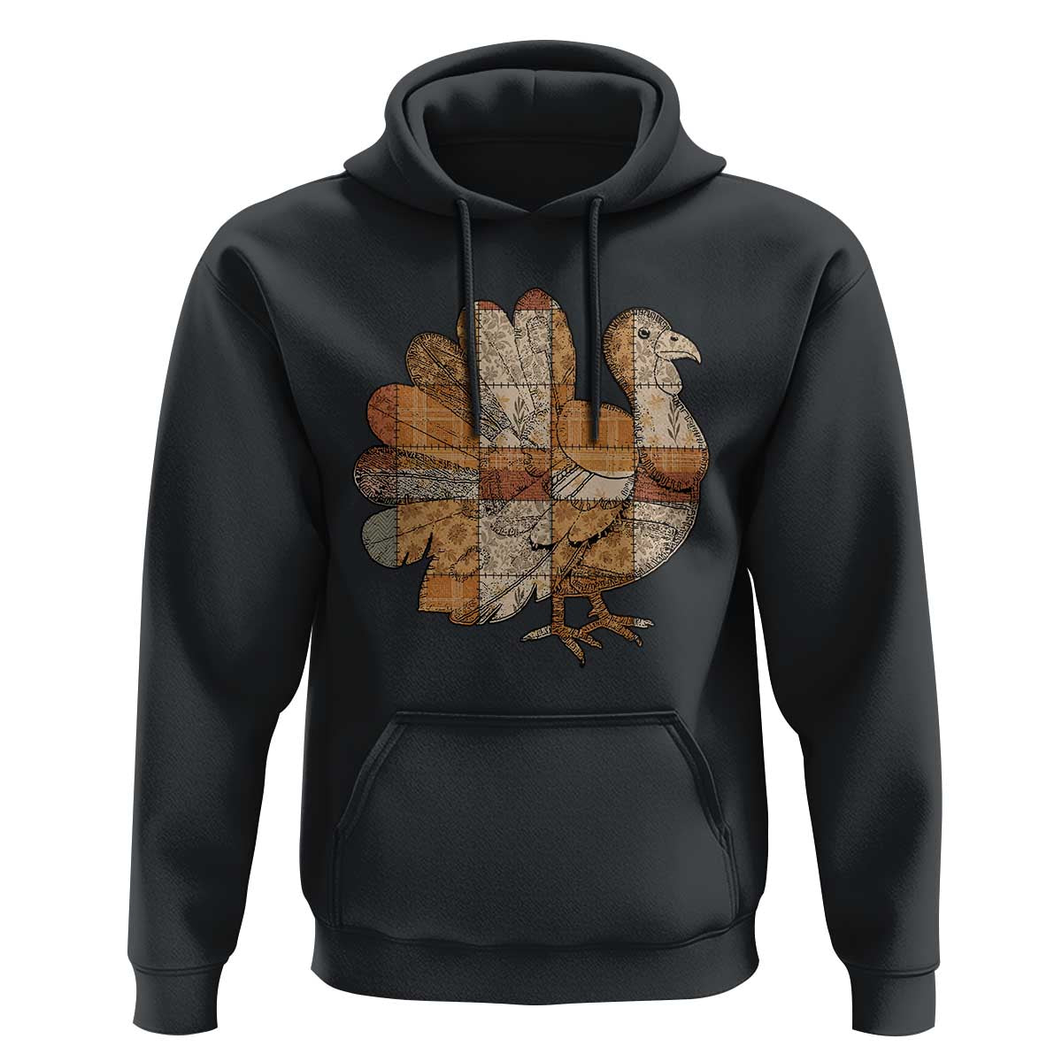 Thanksgiving Vintage Patchwork Gobble Turkey Hoodie - Wonder Print Shop